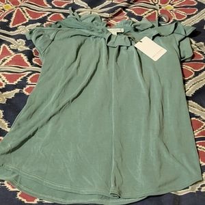 Women's Green Envelope Los Angeles Mint Green Tank With Ruffles Size Small